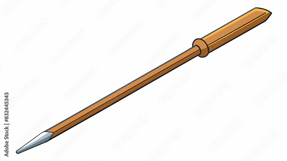 Poster A thin elongated tool made of metal with a pointed end used to fasten objects together.. Cartoon Vector.
