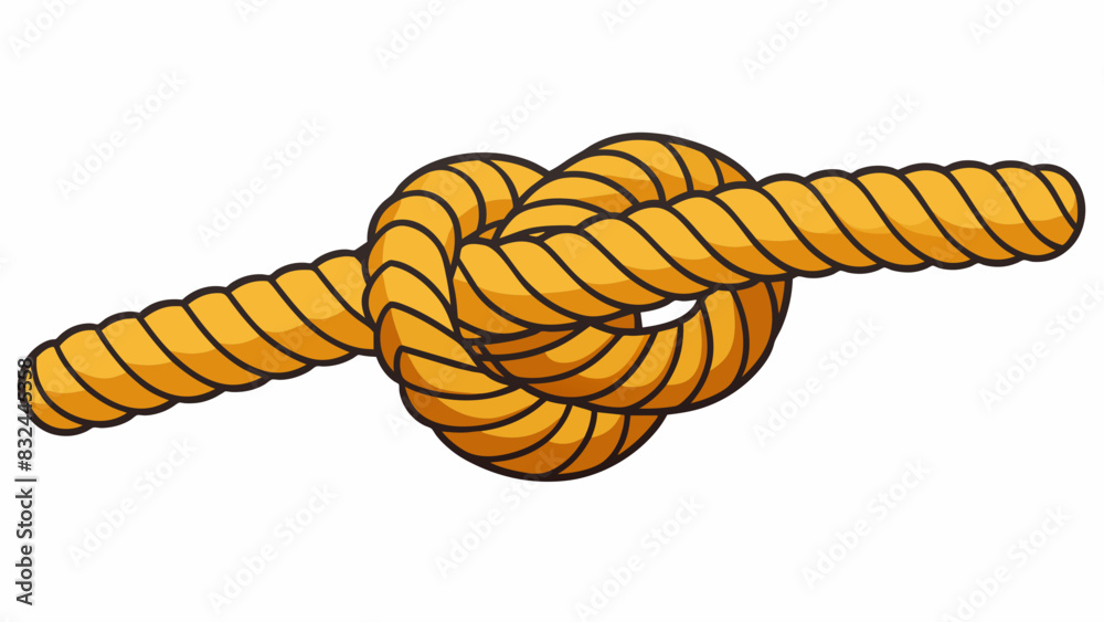 Poster A tightly knit rope made of durable fibers and capable of holding tremendous weight used for climbing and pulling heavy objects.. Cartoon Vector.