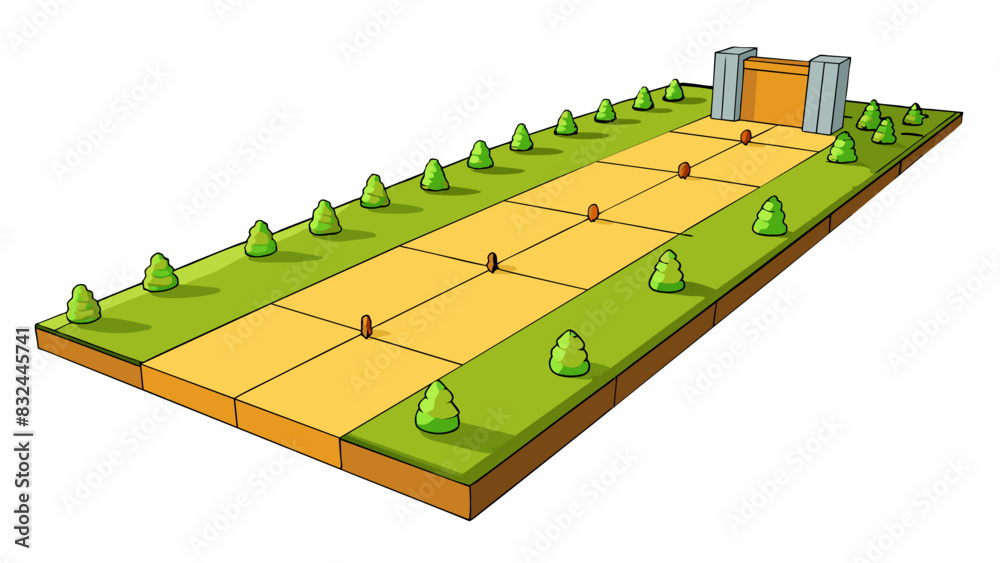 Aufkleber A vast open field with no boundaries where one can run and play freely represents the freedom to move without restrictions or limitations.. Cartoon Vector.