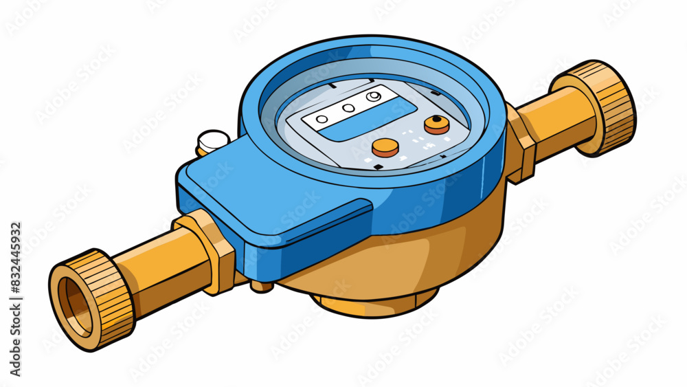 Poster a water meter a mechanical device that measures the amount of water used in a household usually loca