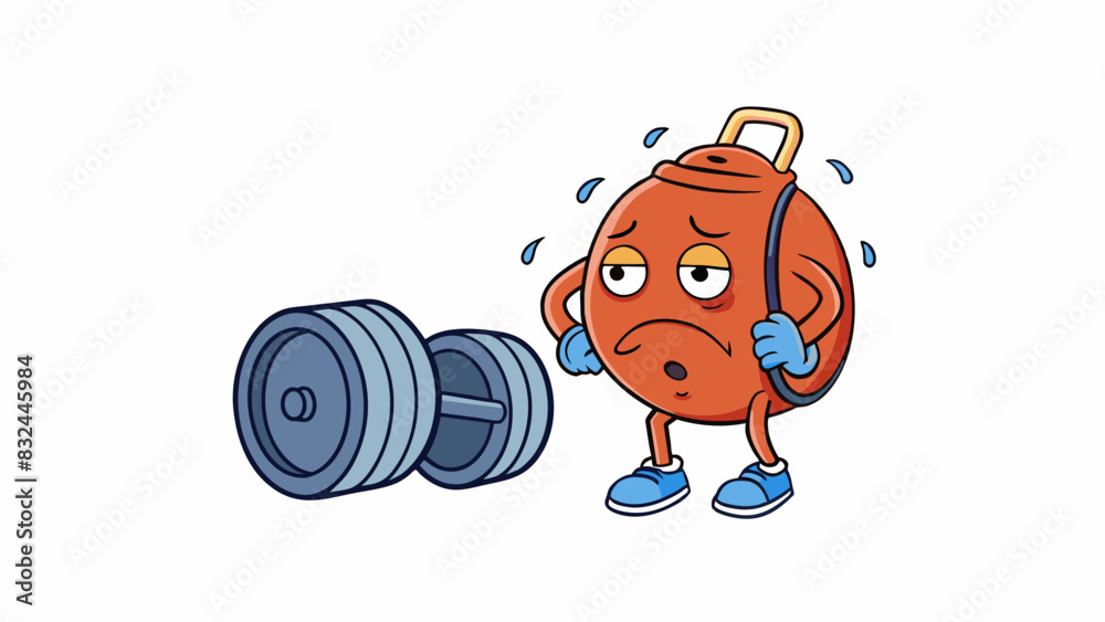Poster A weight pressing down on the chest suffocating the mind and making it hard to breathe as negative thoughts fill the space.. Cartoon Vector.