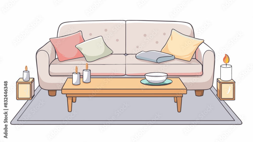 Aufkleber after a long day at work i relax in my cozy living room. the soft plush couch invites me to sink int