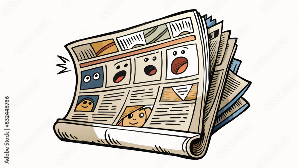 Poster an old worn newspaper crinkled from being folded and unfolded countless times. its headlines were bo