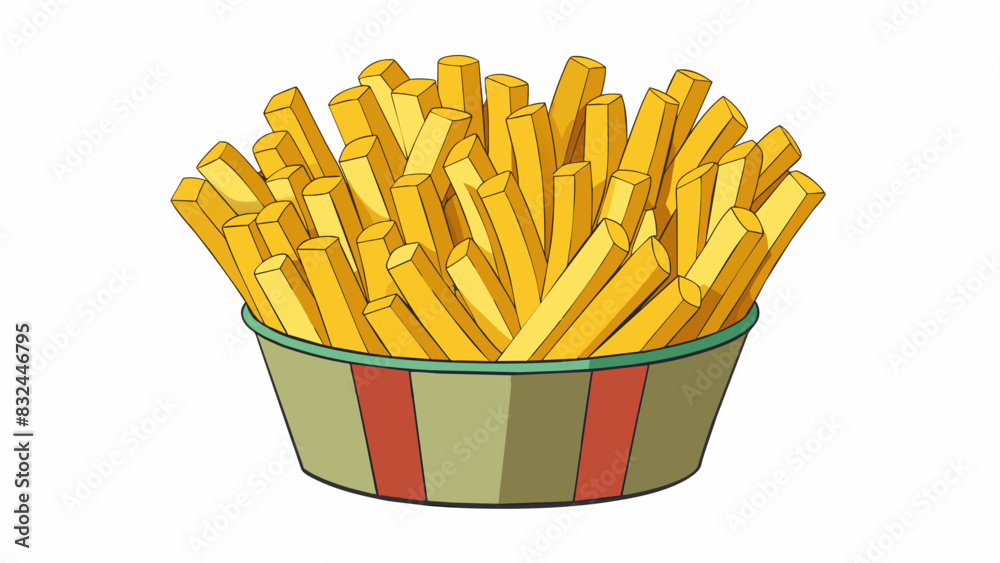 Poster an overflowing basket of thin fries these fries are skinny and long with a light and airy texture pe