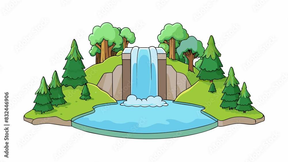 Poster as i walked into the forest i was greeted by a stunning waterfall. the clear water cascaded down the