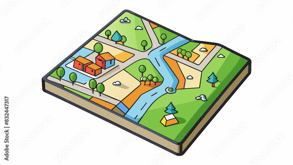 Poster Before the days of GPS and navigation systems drivers relied on paper maps to find their way. These maps were often folded into compact squares and. Cartoon Vector.