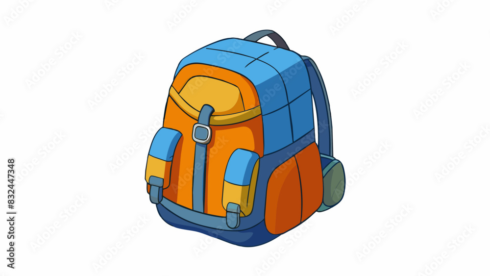 Poster Characteristics This backpack is made of durable polyester material and has multiple compartments for organizing and storing items. It also has padded. Cartoon Vector.