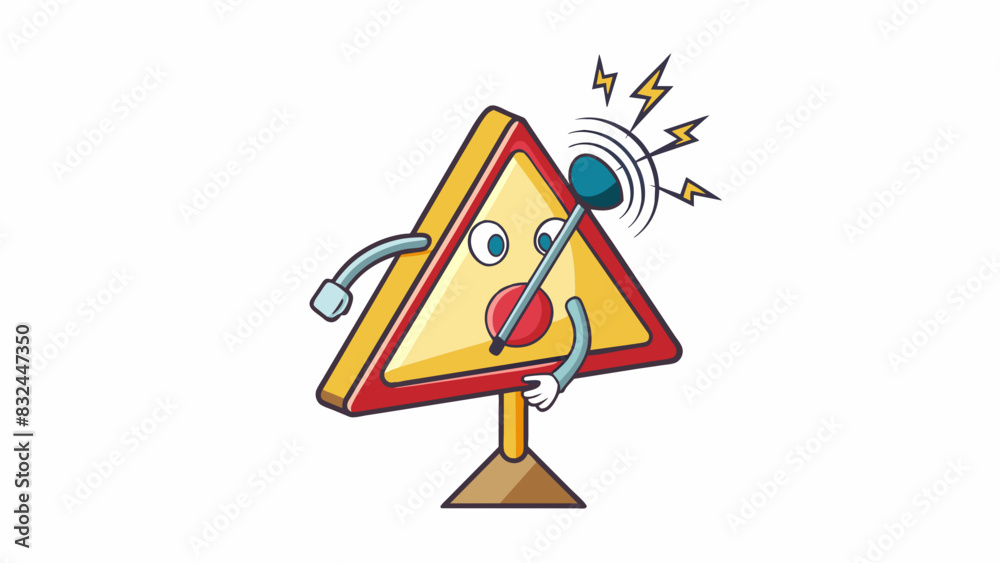Poster Characteristic Visual signal with an audible component indicating an urgent situation that requires immediate attention. Cartoon Vector.