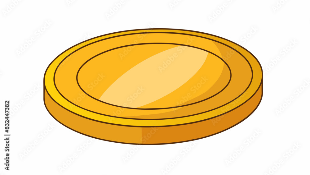 Poster Circle A shape with a round curved edge and no corners resembling a coin or a ring.. Cartoon Vector.