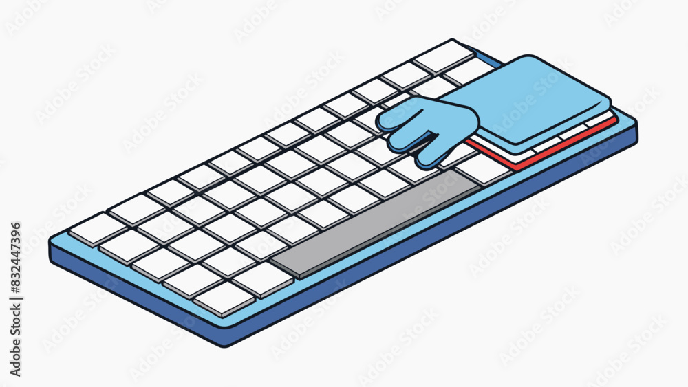 Poster Cleaning a computer keyboard A keyboard is a hightouch surface that can quickly accumulate dirt and grime from everyday use. Regularly cleaning the. Cartoon Vector.