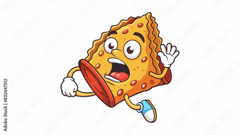 Poster Crunchy crunch A crisp and crackling sound often associated with biting into a hard object like chips or leaves.. Cartoon Vector.
