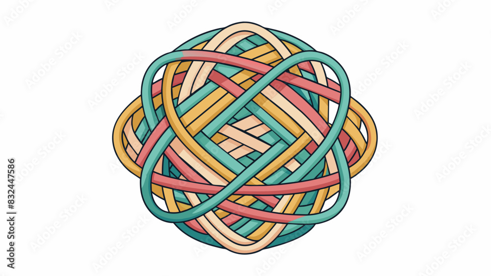 Poster Envision a delicate and intricate piece of string art created by wrapping and knotting colorful strings around nails or pins. This type of string is. Cartoon Vector.