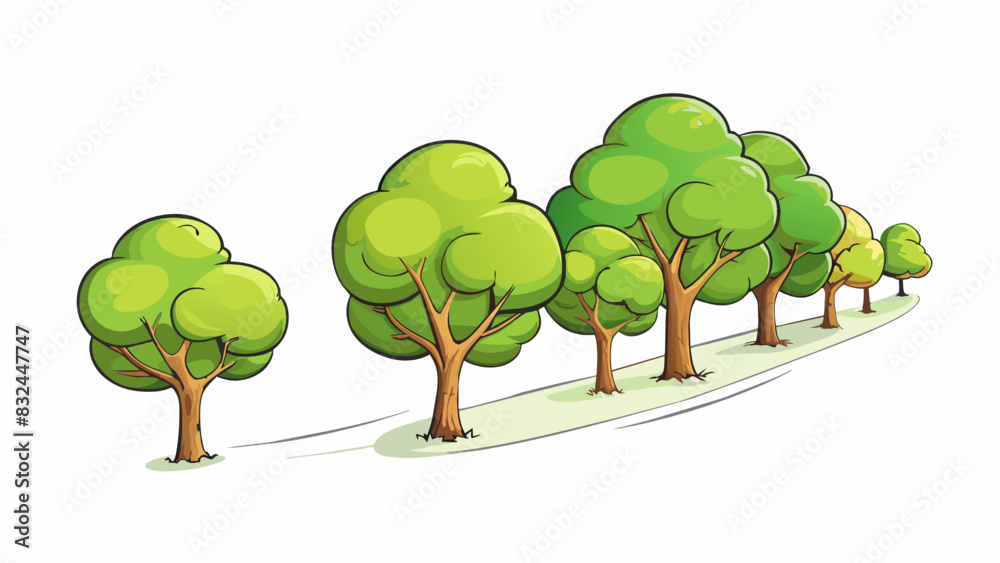 Poster Here the rhyme captures the peaceful and calming movement of trees on a breezy day.. Cartoon Vector.