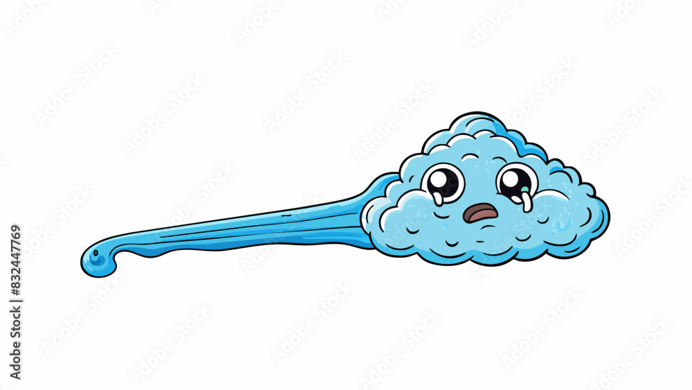 Poster Healing Tear This tear is thick and cloudy resembling a small stream. It has a soothing effect as it flows down the face and eventually merges with. Cartoon Vector.