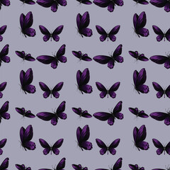 Butterfly Mille Fleurs Seamless Vector Pattern Design