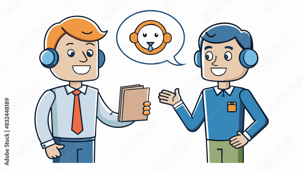 Wall mural In order to effectively communicate your ideas its important to use clear and concise language maintain eye contact and actively listen to the other. Cartoon Vector.