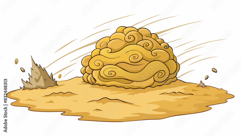 Poster in the distance a massive dust storm can be seen swirling and churning engulfing everything in its p