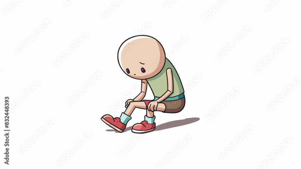 Poster in this illustration a knee is seen in a slight squatting position with the bottom of a shoe visible