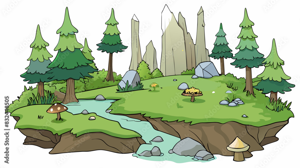 Poster in this dense forest the trees are much smaller and spr. the ground is dominated by huge mosscovered