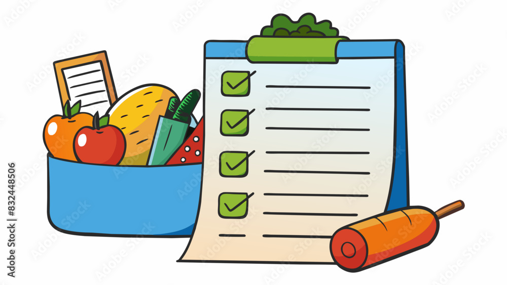 Poster Its like a grocery list listing items in a specific order for easy retrieval during a shopping trip.. Cartoon Vector.