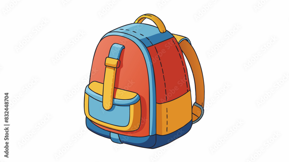 Poster Objective To produce a compact and lightweight backpack for traveling.. Cartoon Vector.