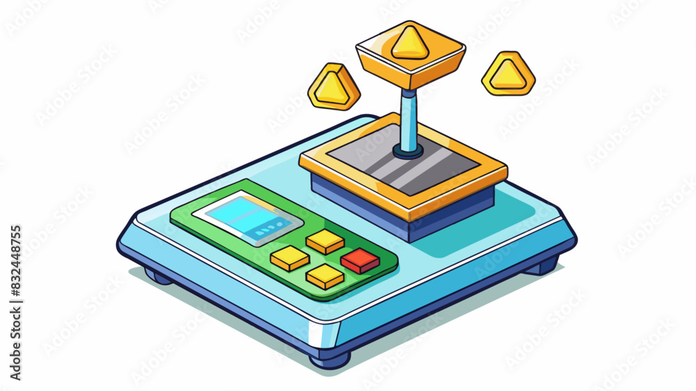 Aufkleber On a digital scale a gram is represented by a numerical value followed by the letters g. It can measure the weight of items such as jewelry coins or. Cartoon Vector.