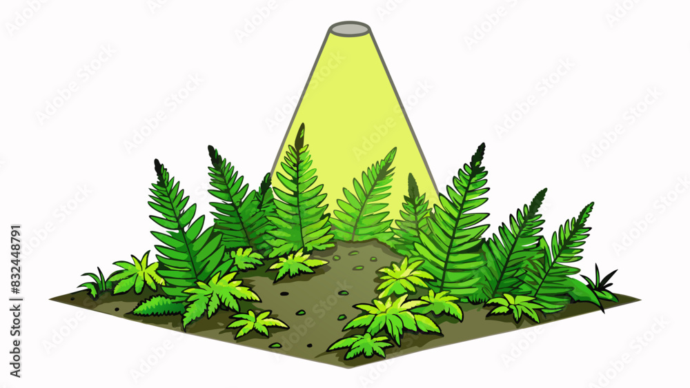 Leinwandbilder on the forest floor there is a small spot of light coming through the dense canopy above. it illumin