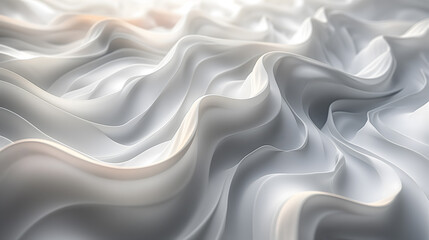 Obraz premium Elegant Abstract White Satin Waves Background with Soft Curves and Highlights