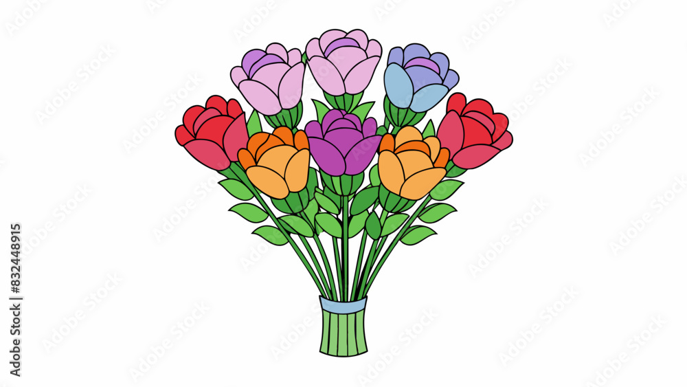 Poster properly arranged bouquet of flowers the flowers are wellspaced and arranged in a symmetrical manner