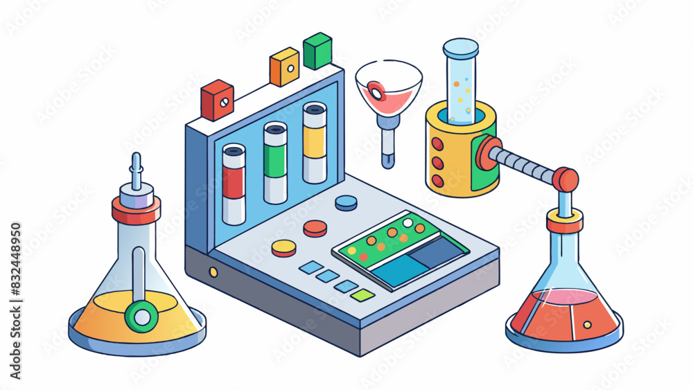 Aufkleber scientific instrument a complex piece of equipment that includes a microscope test tubes and various