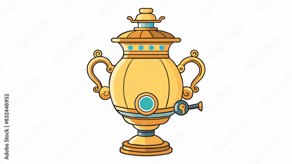 Poster samovar this metal tea kettle is a staple in russian households. it has a large bulbous shape with d