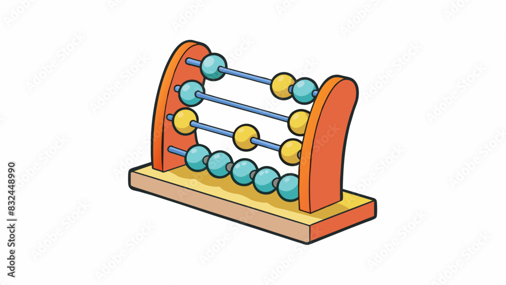 Poster Score is a set of round plastic beads threaded onto a wire resembling a miniature abacus. Each bead represents a certain numerical value and can be. Cartoon Vector.