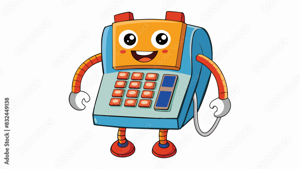 Aufkleber Some telephones have a small screen on the handset or base displaying important information like caller ID or the time and date. The buttons on the. Cartoon Vector.