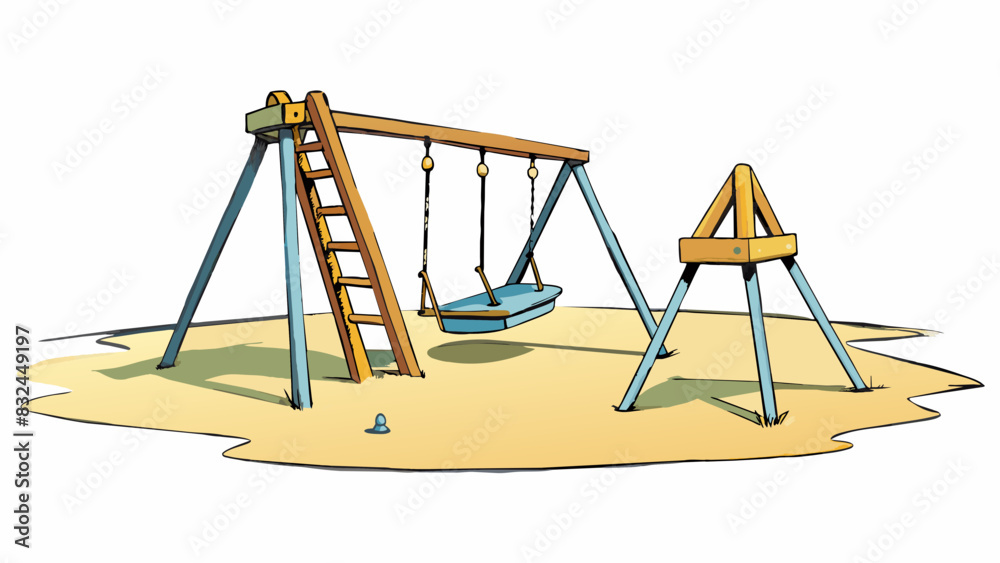 Poster the abandoned playground stood still in the afternoon sun devoid of the laughter and playful shouts 