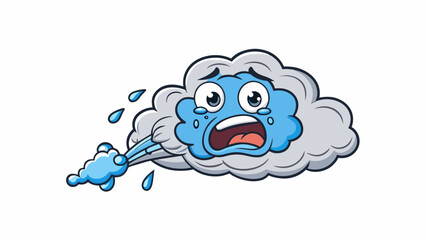 Stormy Tear Unlike the gentle tear this tear falls in a torrential downpour. It is accompanied by loud uncontrollable sobs and rolls down the face. Cartoon Vector.
