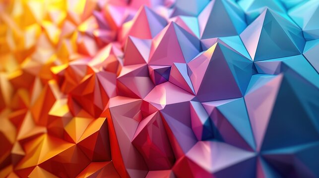 background with dynamic, overlapping polygons in bright colors