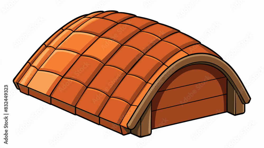 Poster the barrel roof commonly found in mediterranean or spanishstyle homes is characterized by its curved