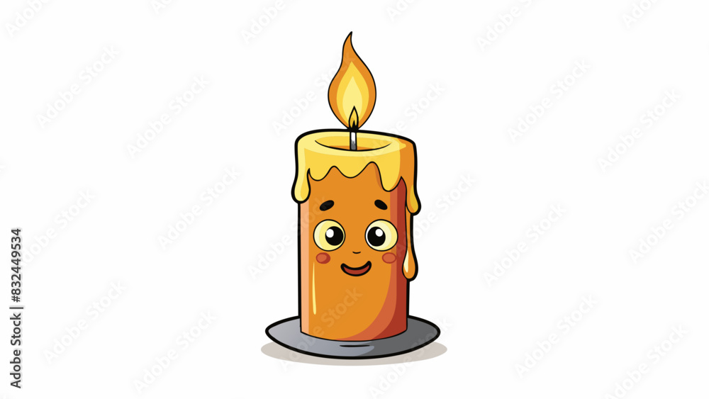 Poster The candle flickered and sputtered its weak flame ly providing any light in the dark room.. Cartoon Vector.