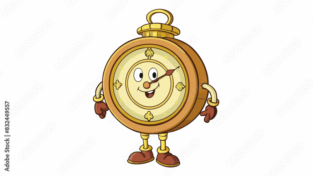 Poster the clock was a vintage piece with a round face and a brass casing. its ornate hands and roman numer