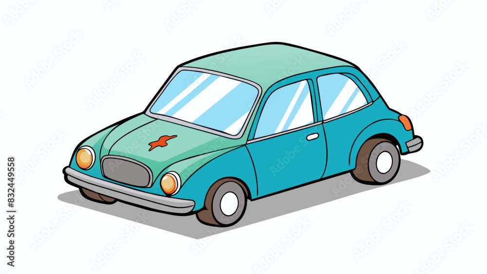 Poster the car was unfortunately scratched and dented from a careless driver in the parking lot.. cartoon v
