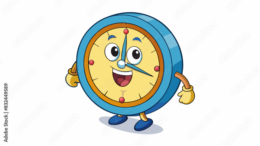 Poster The clock on the wall is currently ticking loudly its hands steadily moving towards 6 oclock.. Cartoon Vector.