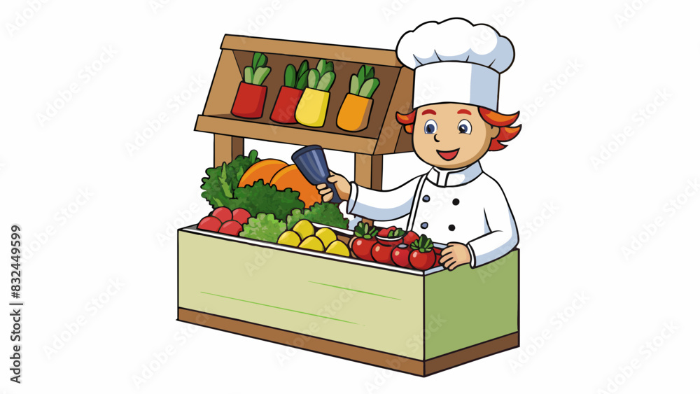 Poster the chef reckoned the ingredients for her famous soup based on the colors and textures of the vegeta