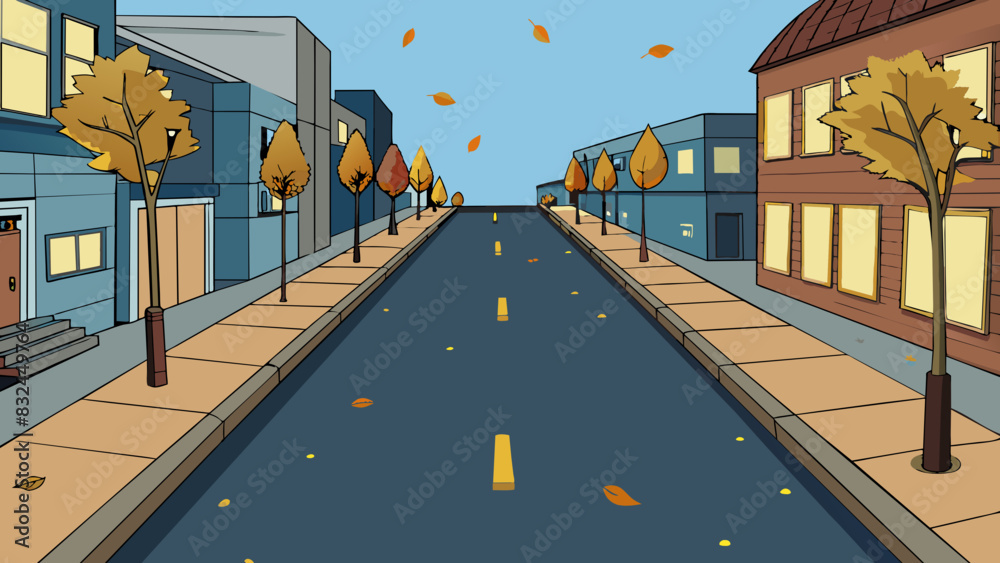 Poster the deserted street at night was eerily quiet with no cars honking or people conversing only the sof