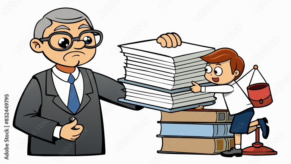Poster the defendants lawyer hands them a stack of papers to review which they do so intently with a furrow