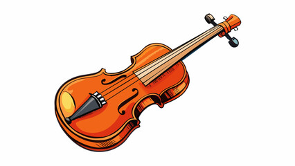 Fototapeta premium The deep resonant sound of the violin filled the room with a sense of passion and emotion captivating the audience.. Cartoon Vector.