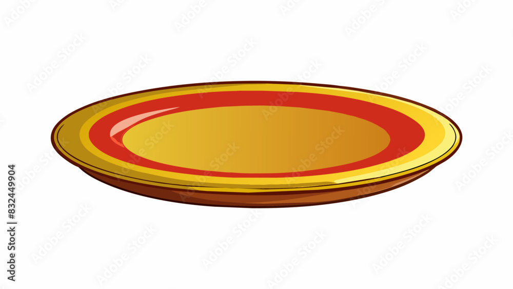 Poster The empty plate on the table holding no food or utensils.. Cartoon Vector.