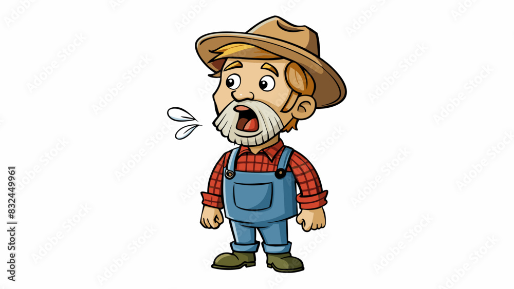 Poster The farmers dialect was rough and rugged punctuated by deep gravelly vowels that echoed the gruffness of the untamed countryside.. Cartoon Vector.