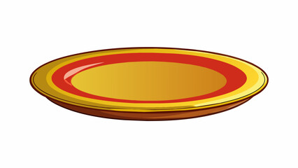 The empty plate on the table holding no food or utensils.. Cartoon Vector.
