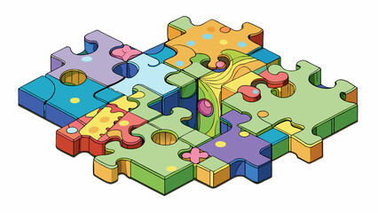 The final challenge was a puzzle made up of various shapes and patterns each one more confusing and intricate than the last. It seemed impossible to. Cartoon Vector.