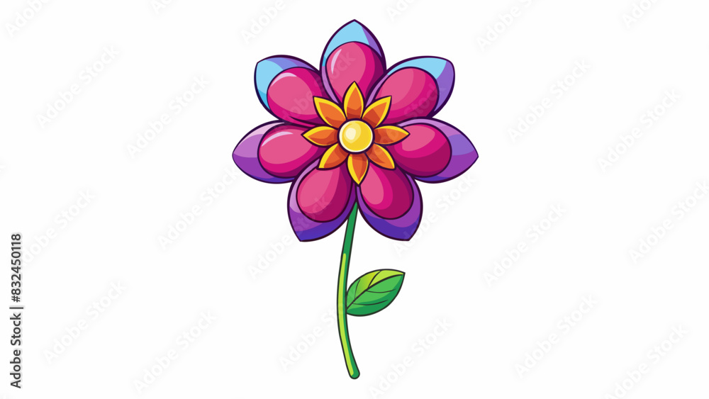 Aufkleber The flower was necessarily colorful and fragrant with delicate petals and a tall slender stem.. Cartoon Vector.